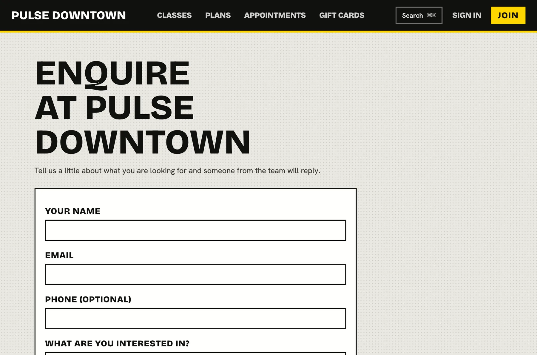 An enquiry form that feeds your pipeline