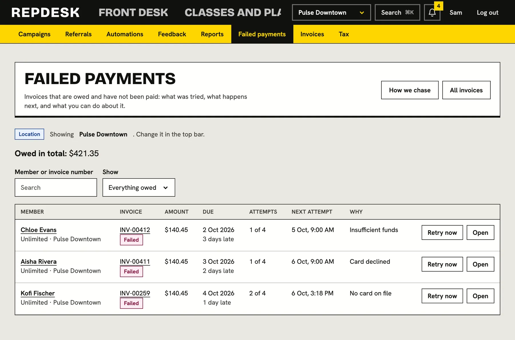 Failed payments, handled