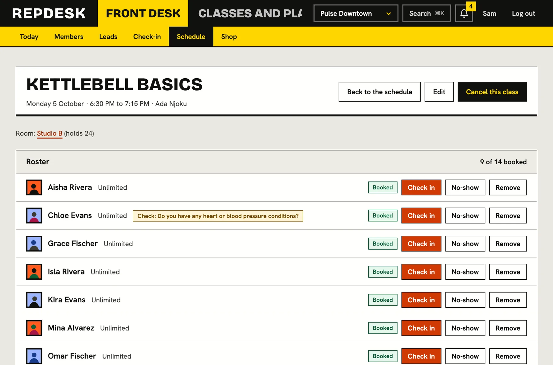 A full class does not mean a lost booking